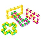 Neliblu Wacky Tracks Snap and Click Fidget Toys for Sensory Kids - Snake Puzzles, Assorted Colors, (Pack of 4)