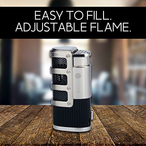 Mantello Cigars Torch Lighter, Triple Jet Flame Butane Lighter Cigar