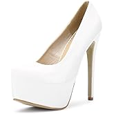 OCHENTA Women's Hidden Platform Stiletto High Heels Slip On Pumps