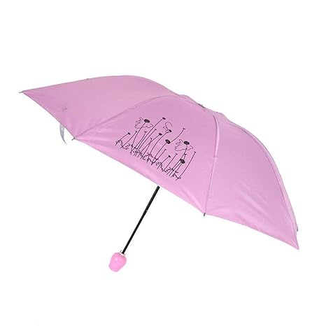 Folding Rose Flower Case Mini Umbrellas for Women UV Protection for Rain and Sun Protection Compact Foldable Design Travel Lightweight Umbrella - (Color As per Availability)