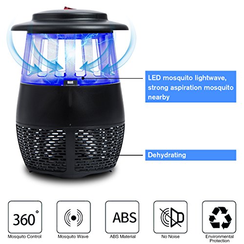 Home Insect Zappers Electric Bug Zapper Home Pest Control Traps Home Pest Repellents LED Bug Zapper Fly Trap Flying Insect Killer Mosquito Killer Pest Repellents Bug Zappers Mosquito Dispeller (Black)
