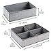 mDesign Soft Fabric Dresser Drawer and Closet Storage Organizer Set for Child/Kids Room, Nursery, Playroom - 2 Pieces, 5 Compartments - Textured Print - Gray