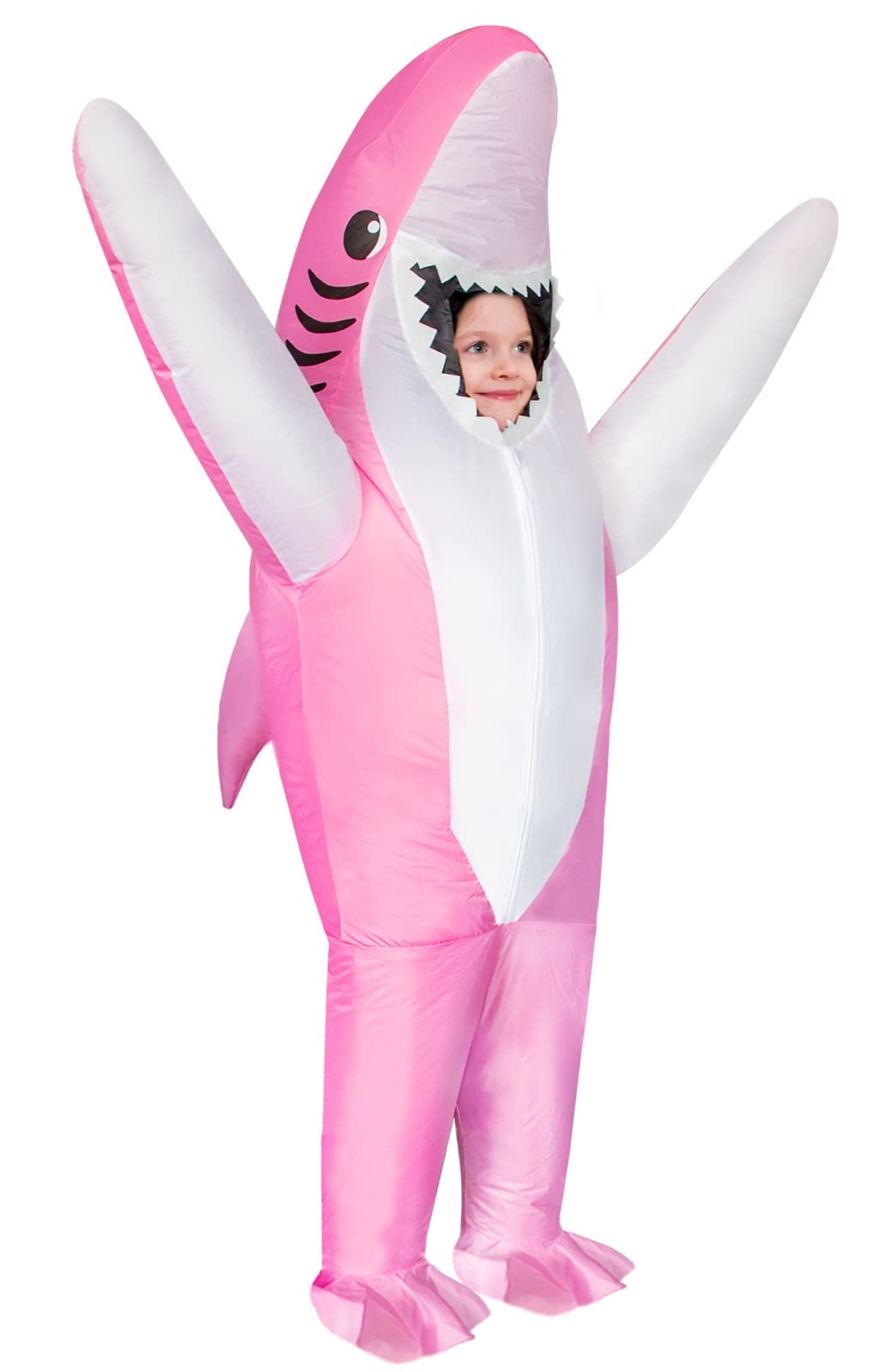 Stegosaurus Inflatable Shark Costume Kids, Blow up Shark Costume for Kids Funny Costumes for Halloween Party Gift (Pink, 6-12 Yrs)