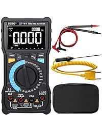 Multímetro digital Bside ZT M1 True RMS con pantalla de 3 líneas manual y modo automático, 8000 contactos, DMM VFC, capacidad de temperatura, corriente AC DC, comprobador de batería con barra analógica