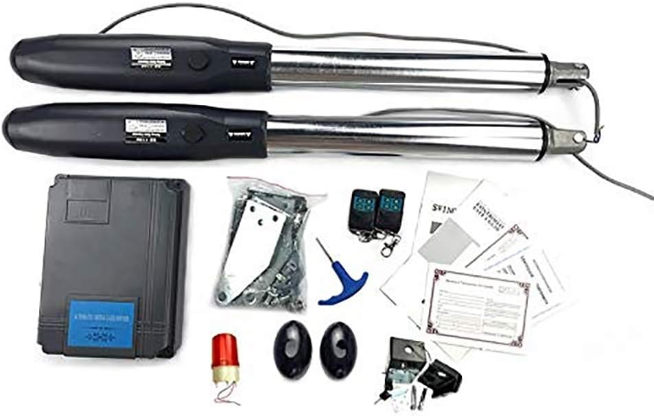 Olideauto SD1108 Remote Control Automatic Swing Gate Opener with Electric Lock&Photocell&Alarm Lamp