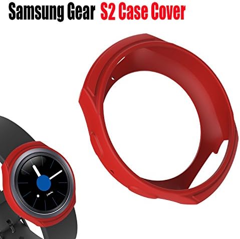 Wabooth Shock-proof Silicone Slim Accessories Protective Band Case Cover for Samsung Gear S2 (S2 SM-R720 / SM-R730 ONLY) Smart watch-Red