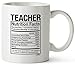 Teacher Appreciation Gifts Christmas Day Gift Boyfriend Girlfriend Coffee Mug Cup Funny Gift for Spanish Math Drama English Special Education Music History Science Kinder Garden Elementary Teachers