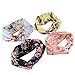 PIXNOR Women Elastic Turban Head Wrap Headband Twisted Hair Band Headband Pack of 4