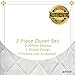 Sweet Home Collection 3 Piece Luxury Pinch Pleat Pintuck Fashion Duvet Set, King, White