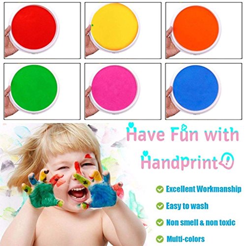Holoras Ink Stamp Pads for Kids, 8 Colors Washable Craft Fingerprint Ink Pad Kit for Children DIY Painting