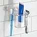InterDesign Power Lock Suction, Toothbrush and Toothpaste Holder for Bathroom Mirror, Shower - Clear