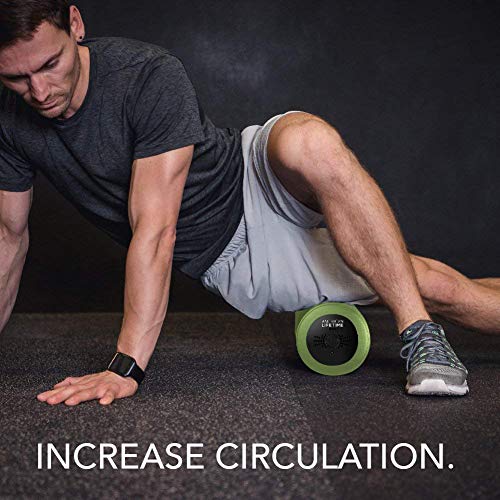 American Lifetime Vibrating Foam Roller - 17 Inch 4-Speed Rechargeable Electric High-Intensity Vibration, Deep Tissue Massager for Recovery, Pliability Training, Physical Therapy (Green)