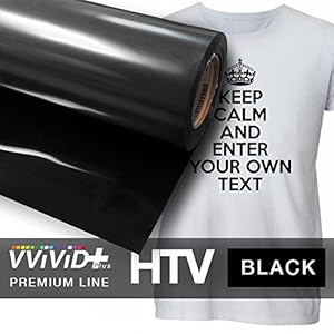 VVIVID+ Black Premium Line Heat Transfer Garment Vinyl Film for Cricut, Silhouette & Cameo (12