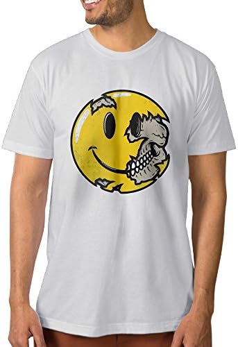 Smiley Face Skull Men Short Sleeve T-shirt T Shirt 3X
