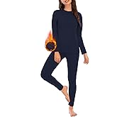 American Trends Womens Thermal Underwear Set - Long Johns for Base Layer Women with Fleece Lined for Winter-Warm Loungewear