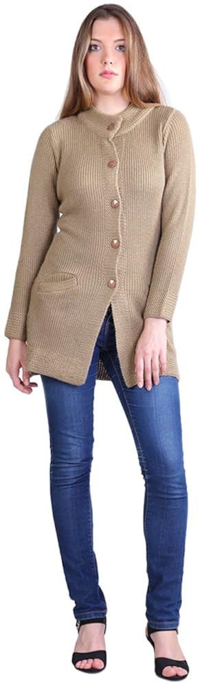 montrex acro wool winter long coat for women, girls (brown)