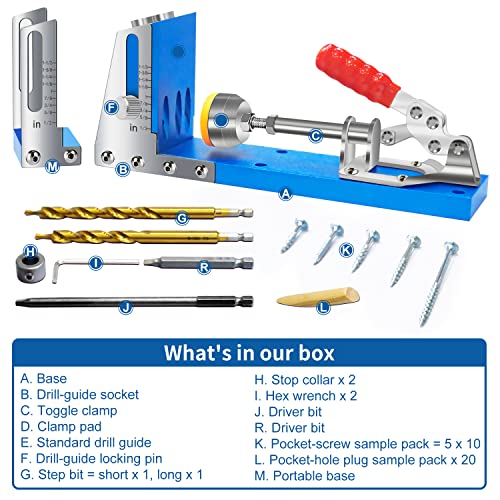 Pocket Hole Jig, Pocket Screw Jig Drill Jig for Angled Holes