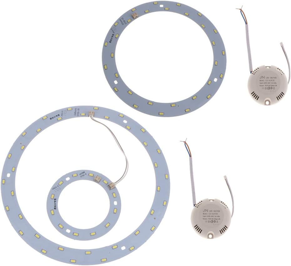 Set of 2, AC 220V LED Module 5735 SMD LED Board with Driver for Ceiling Lamp Light Bulb Replace DIY Lighting (15W & 8-24W)