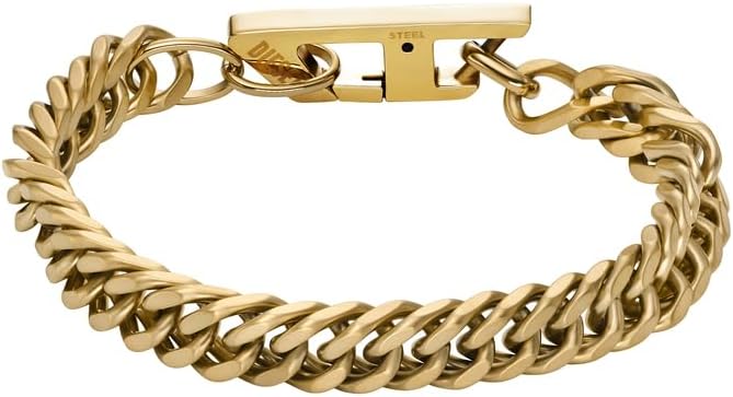 Herren Kettenarmband Gold Edelstahl Armband DX1511710, Einheitsgröße, Edelstahl, Kein Edelstein