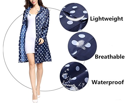 Old Tjikko Rain Coat,Waterproof Raincoat,Portable Rain Poncho For Unisex,Women Polka Dot With Pockets
