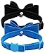 2Pcs Breakaway Bowtie Cat Collar with Bell Blue & Black