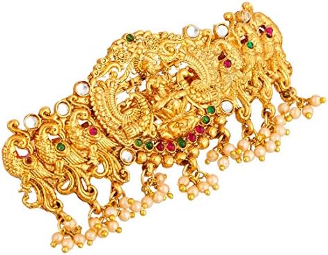 Apara Traditional Temple South Indian Gold Plated Hair Clip Accessories Jewellery for Womens/Girls