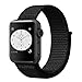 Esay Watch Sport Loop Band, Hook and Loop Fastener Adjustable Closure Wrist Strap Lightweight Breathable Nylon Replacement Band for Apple Watch Nike+, Series 3/2/1, Sport, Edition (42MM, Dark Black)