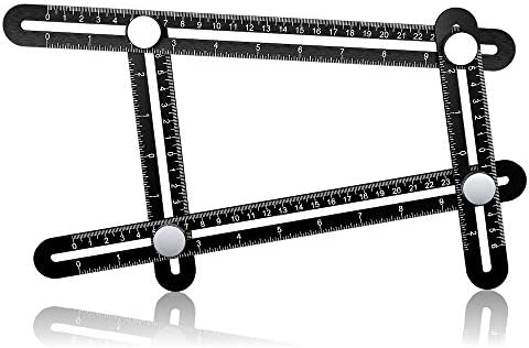 ANY-ANGLE Multi-Angle Measuring Ruler: FULL-METAL Template Tool Made Of Premium Aluminum Alloy, Sturdy โ Perfect For Handymen, Builders, Craftsmen, Carpenters, Roofers, Tilers, DIY-ers.