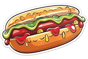 Hot Dog Sticker - Vinyl Waterproof Decal for Car, Laptop, Wall, Window, Water Bottle, Bumper Sticker Size - 8'' Longer Side
