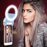 Ring Light, Selfie Light, Rechargeable 48 LED Selfie Ring Light for iPhone, Yarrashop 3 Modes Dimmable Clip Ring Lights for Camera Smartphones Tablets Laptop