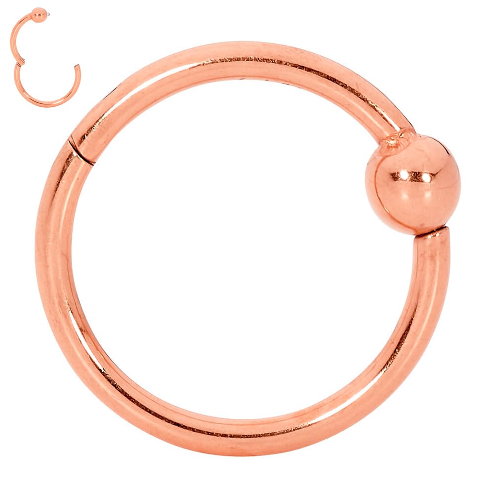 365 SLEEPERS Titanium Implant Grade BCR Ball Closure Septum Hinged Segment Nose Lip Ring Hoop Earring Body Piercing Jewellery (20G 7mm)
