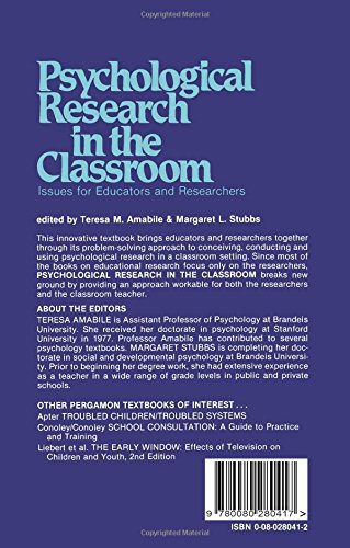 Psychological Research In The Classroom Issues For - 