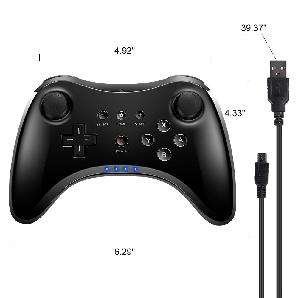 Cosaux FM05 Wii U Pro Controller, Nintendo Wii Classic Controller Wireless Wii U Gamepad with