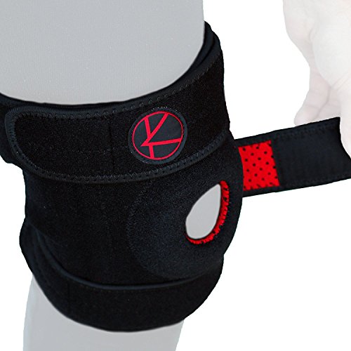 KARM Knee Brace for Women & Men - Adjustable Knee Support Brace for Meniscus Tear, Arthritis Pain, Compression with Side Stabilizers & Patella Gel Pad (XS/S/M/L Black)