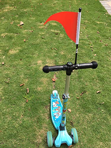 AISHEMI Kids Bike Accessories Cycling Handlebar Safety Triangle Flag Pole Polyester Tear-Resistant Waterproof Orange Safty Flag - Thumbnail 4