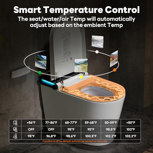 Casta Diva Smart Toilet with Bidet Built in, Auto Open Close, Foot Sensor, 1000 MaP Auto Flushing, ADA Comfort Height, Artistic Lighting, Smart Heated Seat, Foam Dispenser, Tank Built in (CD-U010Max)