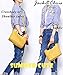 Jack&Chris Splicing Satchel Crossbody Bags for Women Leather Top Handle Handbags, WB503 (Mustard)