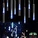 LED Meteor Shower Lights,Haimi Tree 12 Inch 8 Tube 144 Leds,Falling Rain Drop Icicle Snow Fall String LED Waterproof Christmas Lights for Holiday Xmas Tree Valentine Wedding(Blue)