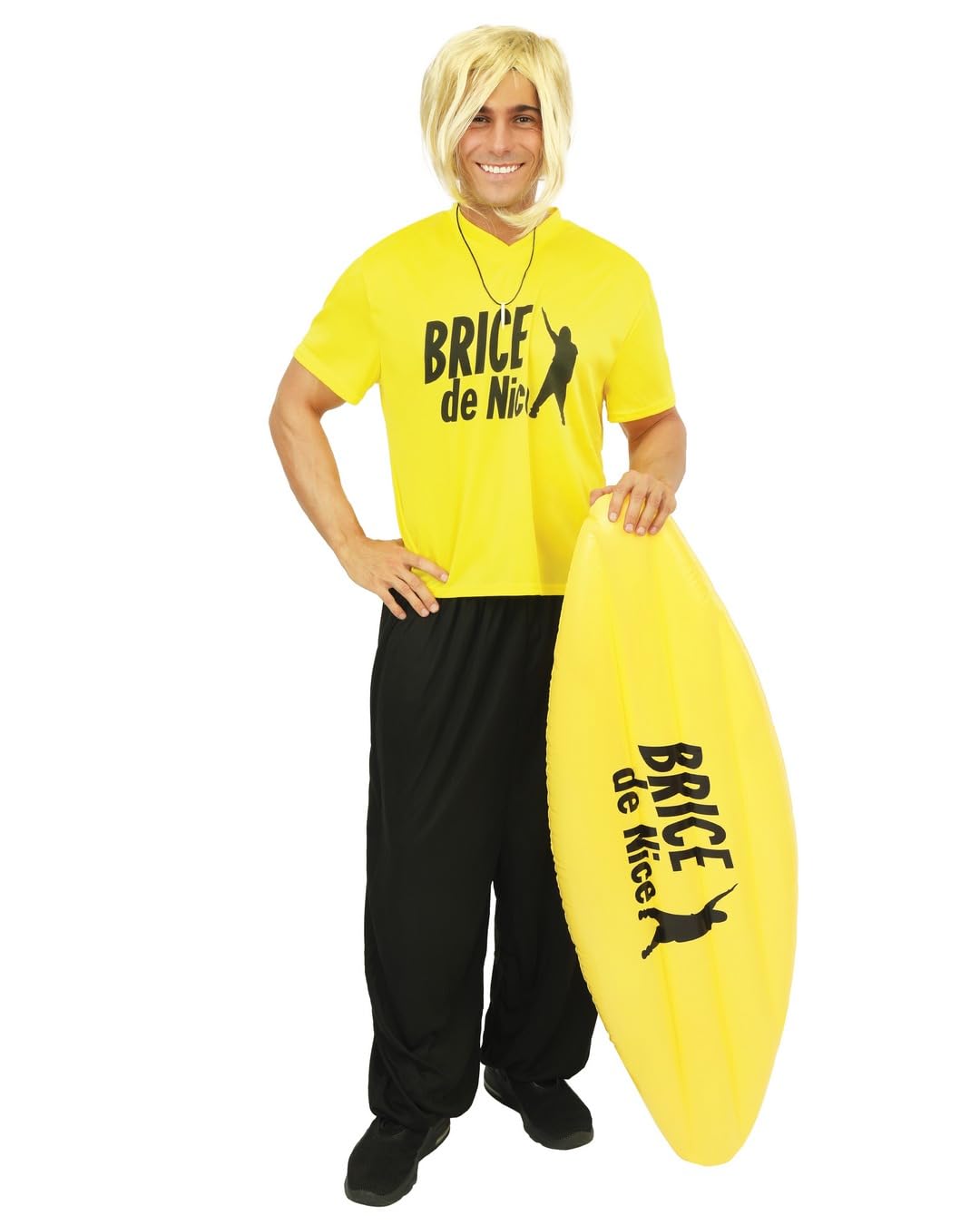 P'TIT Clown - 84948 - Inflatable Surf Board - Officially licensed Nice™ Brice - Fancy Dress Accessory - Perfect for Carnival, Theme Parties, Costume Parties - Yellow - One Size