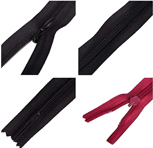 50pcs Long Nylon Invisible Zippers for DIY Sewing Back Dress Cushion Tailoring Accessories Tailor Tool (White, 15inch)