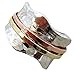 ENERGY STONE 925 Sterling Silver Fidget Ring | Women Spinner Ring | Breeze | Clean Simple Silver Ring | Fidget Anxiety Comfort Meditation Ring | Brass & Copper Spinners on Hammered Base | Size 5-12