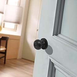 Probrico Black Entry Door Knob with Lock, Keyed