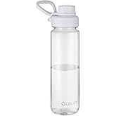 OLDLEY 32 oz Water Bottle, Sports Tritan Water Bottle with Carry Handle and Spout Lid, Leakproof & BPA Free Large Water Bottles for Home,Travel, School, Outdoors, Gym, Transparent