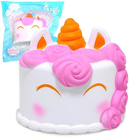 SQHOHO Jumbo Squishy Cute Unicorn Mousse Cake Squishies Super Slow Rising Cream Scented Original Package Stress Reliever Toy
