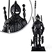 Lizh Metalwork Dark Knight Fireplace Tool Set,Black Cast Iron