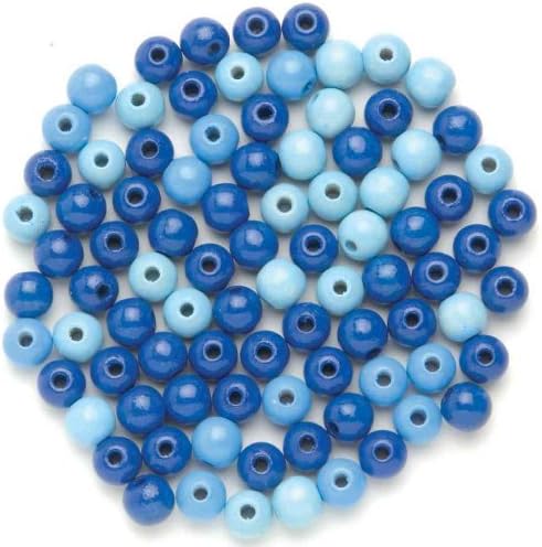 Glorex 6 1653 053 Pearl 80 Piece, Wood, blue, 11 x 8.5 x 1 cm