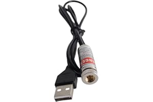 BEITESI Red line laser module, industrial laser module, adjustable focus, line length 39″USB connector diameter 12mm(point-1pack)