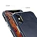 TOOVREN for iPhone X Leather Case Protective Ultra Thin Vintage Anti-Slip Grip Shell Hard Back Cover for iPhone X /10 5.8'' Blue