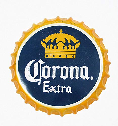 2BUT Corona Extra Decorative Bottle Caps Metal Tin Signs Cafe Beer Bar Decoration Plat 13.8"Inches Wall Art Plaque Vintage Home Decor