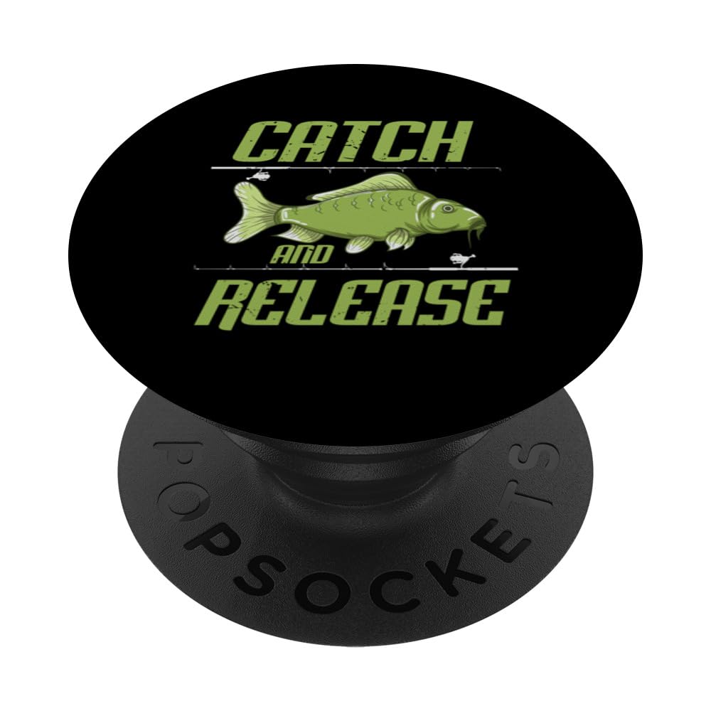 Mirror carp catch and release carp hunting PopSockets Swappable PopGrip